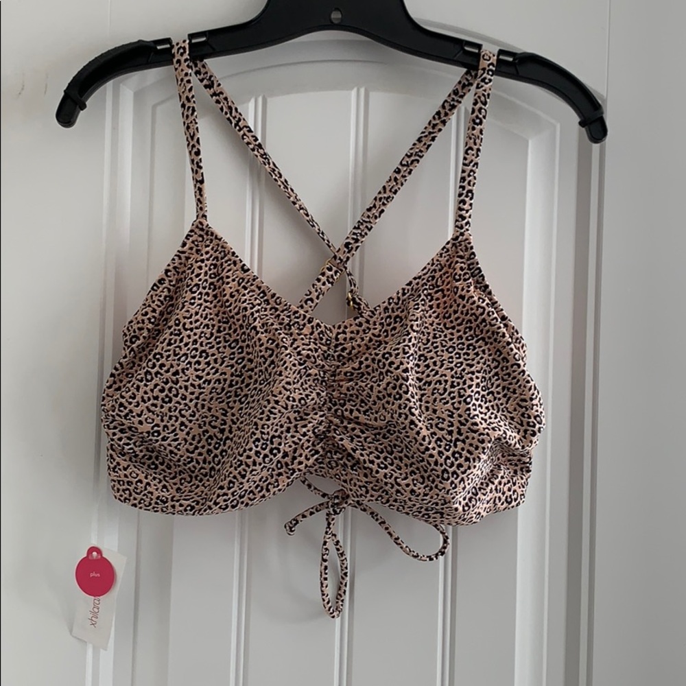 Xhilaration cheetah print bikini top.